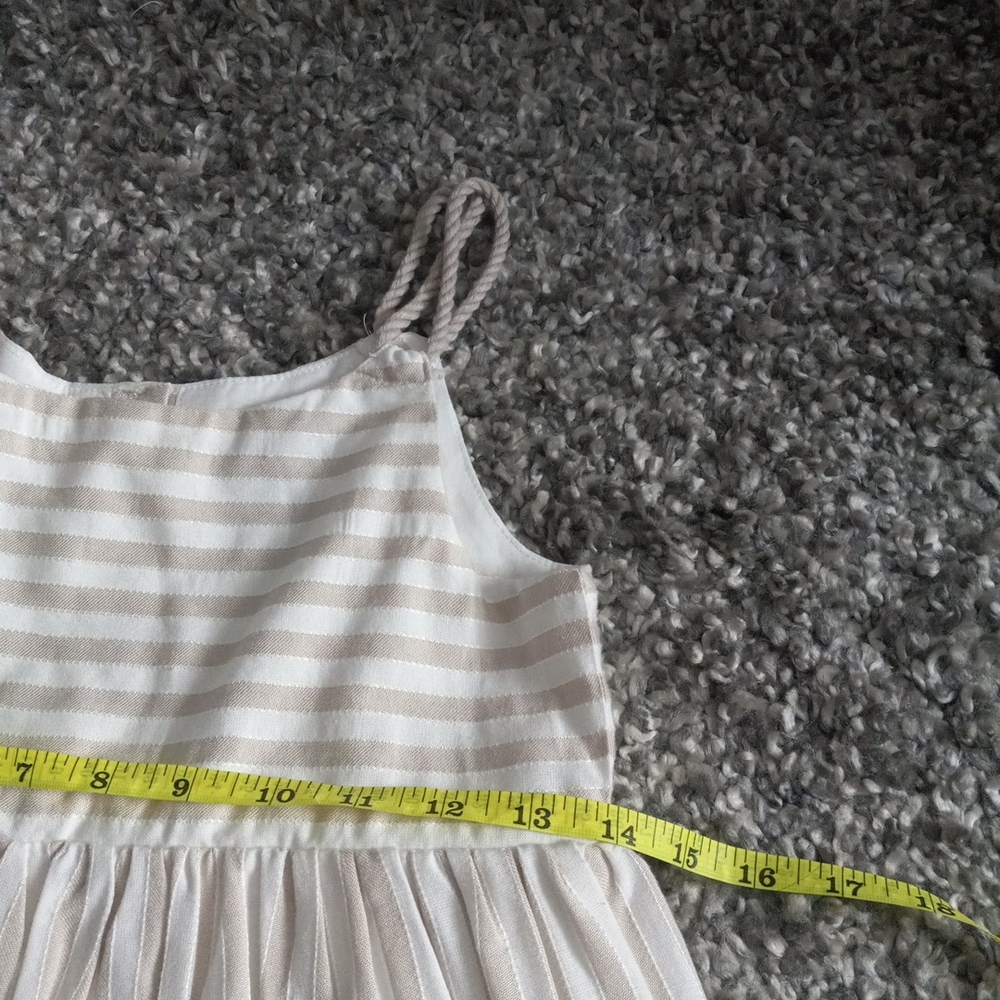 Tahari Girl Dress White And Cream Striped Size 8 - Picture 7 of 10